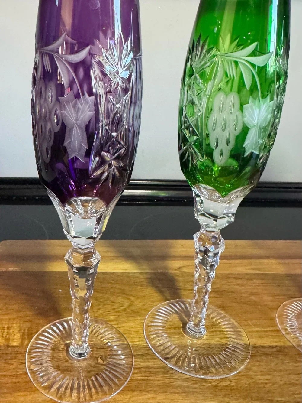 Four Ajka Marsala Champagne Flutes - Excellent Condition - Various Colors